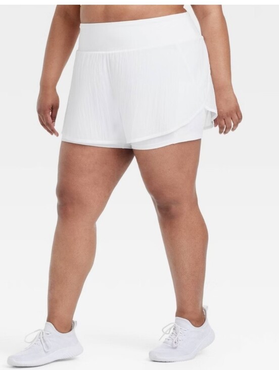 all in motion Pants - Women's Woven High-Rise 2-in-1 Run Shorts 3" - All In Motion White XXL